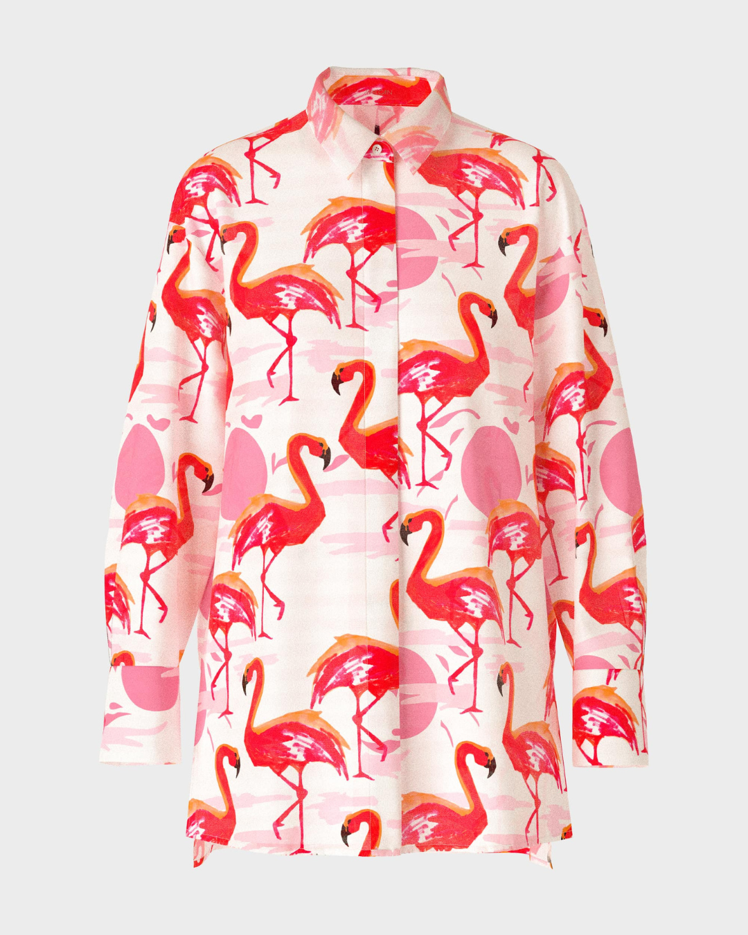 Wide viscose blouse with all-over print
