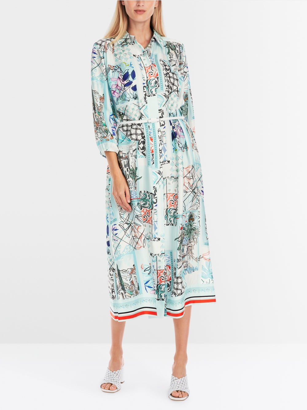 MarcCain Shirt dress in printed silk