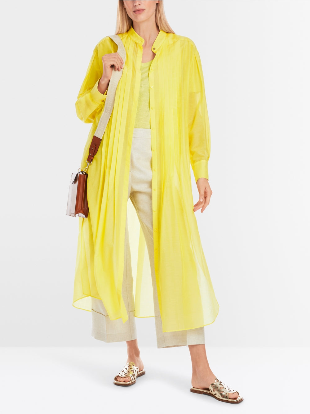 MarcCain Long shirt blouse with pintucks