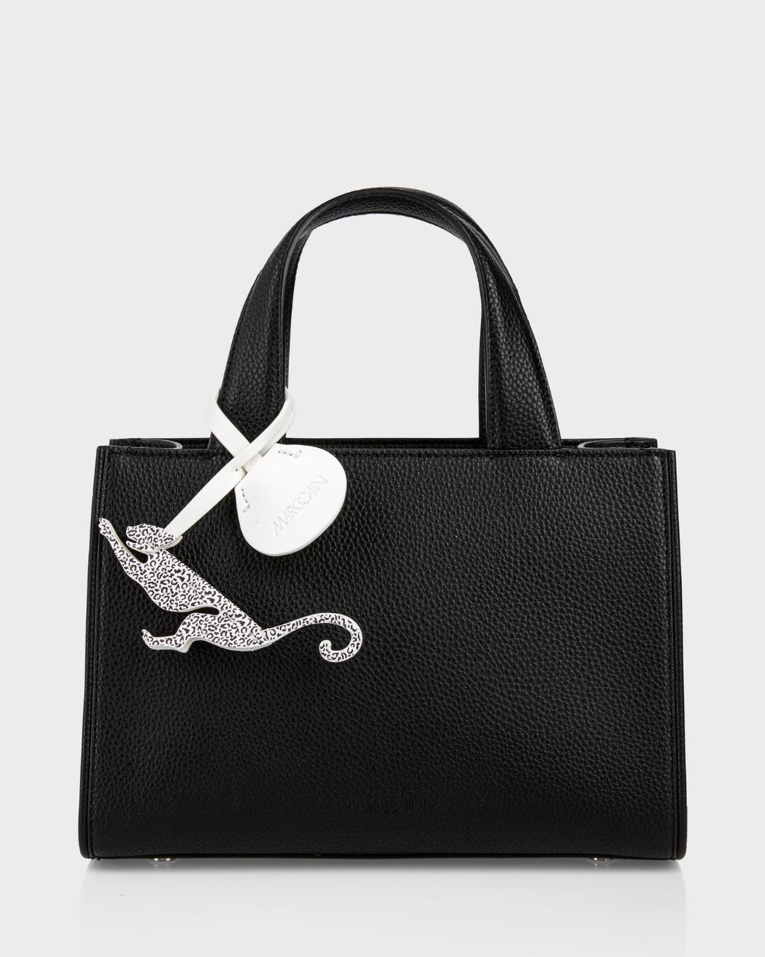 Handle bag with shoulder strap - black
