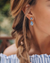 Mini Drop Earrings / Light Sapphire - Rhodium