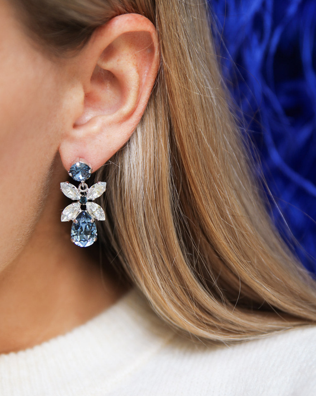 Mini Dione Earrings Denim Blue Blue Shade Isobel.ie