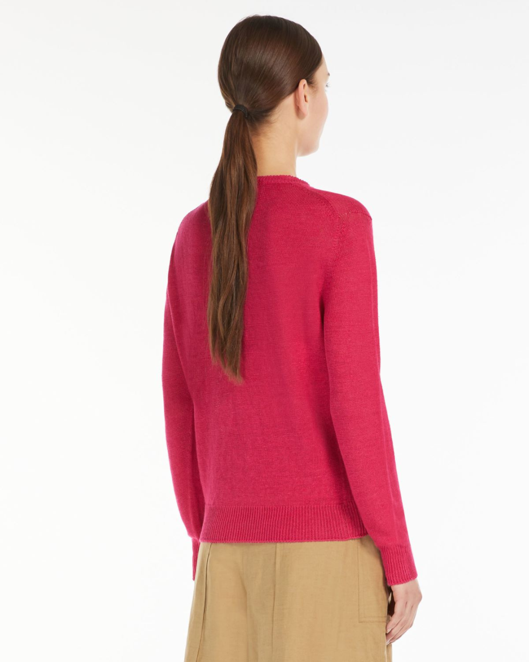 Linen Yarn Sweater - Fuchsia