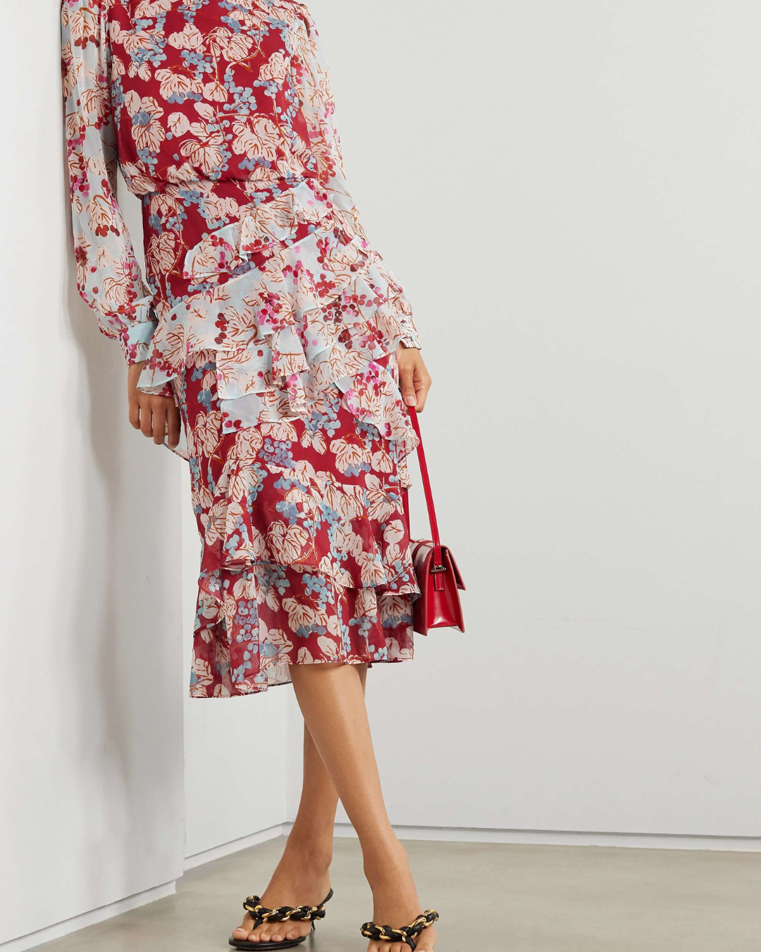 Midi dress floral clearance print