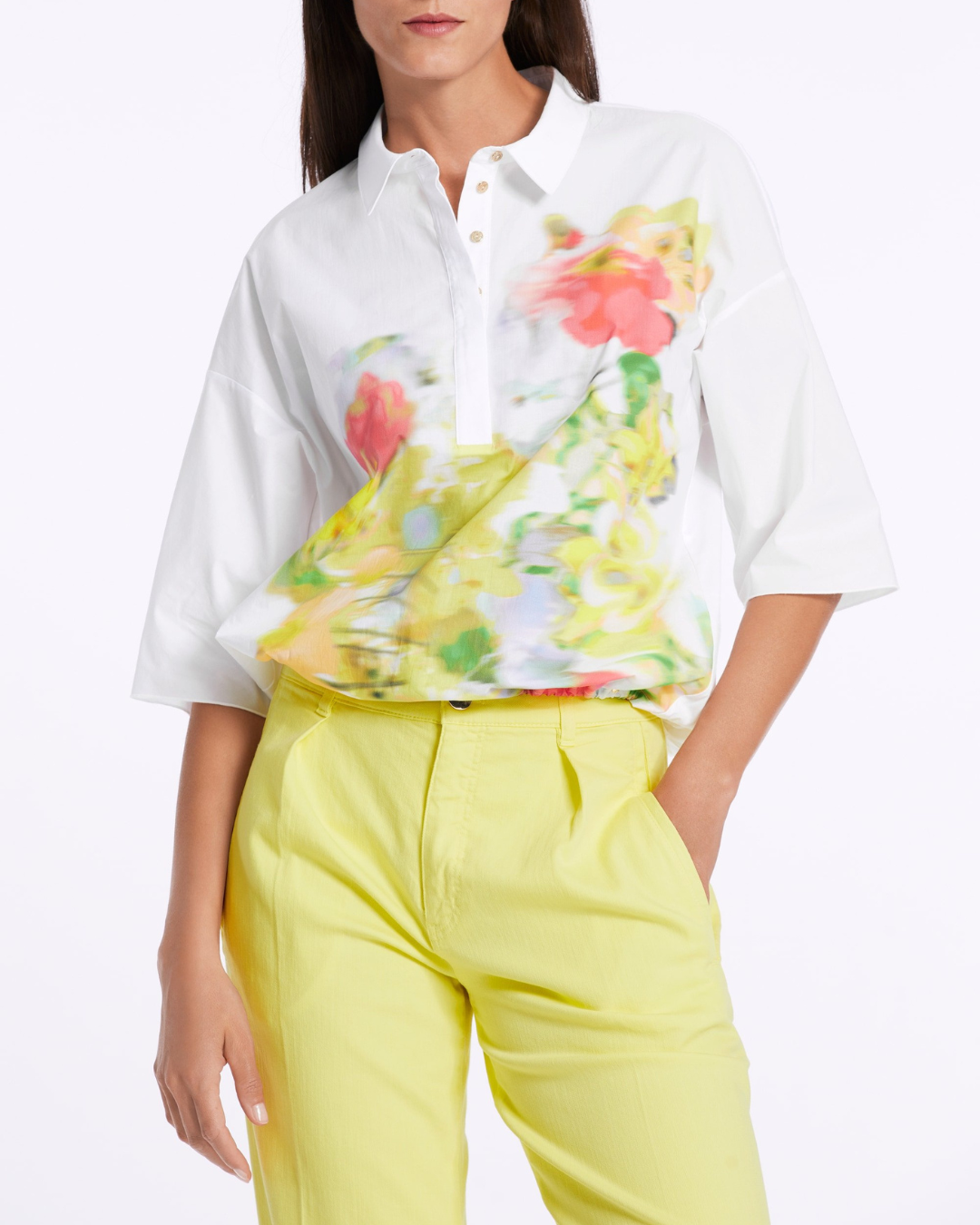 Blouse with placed print
