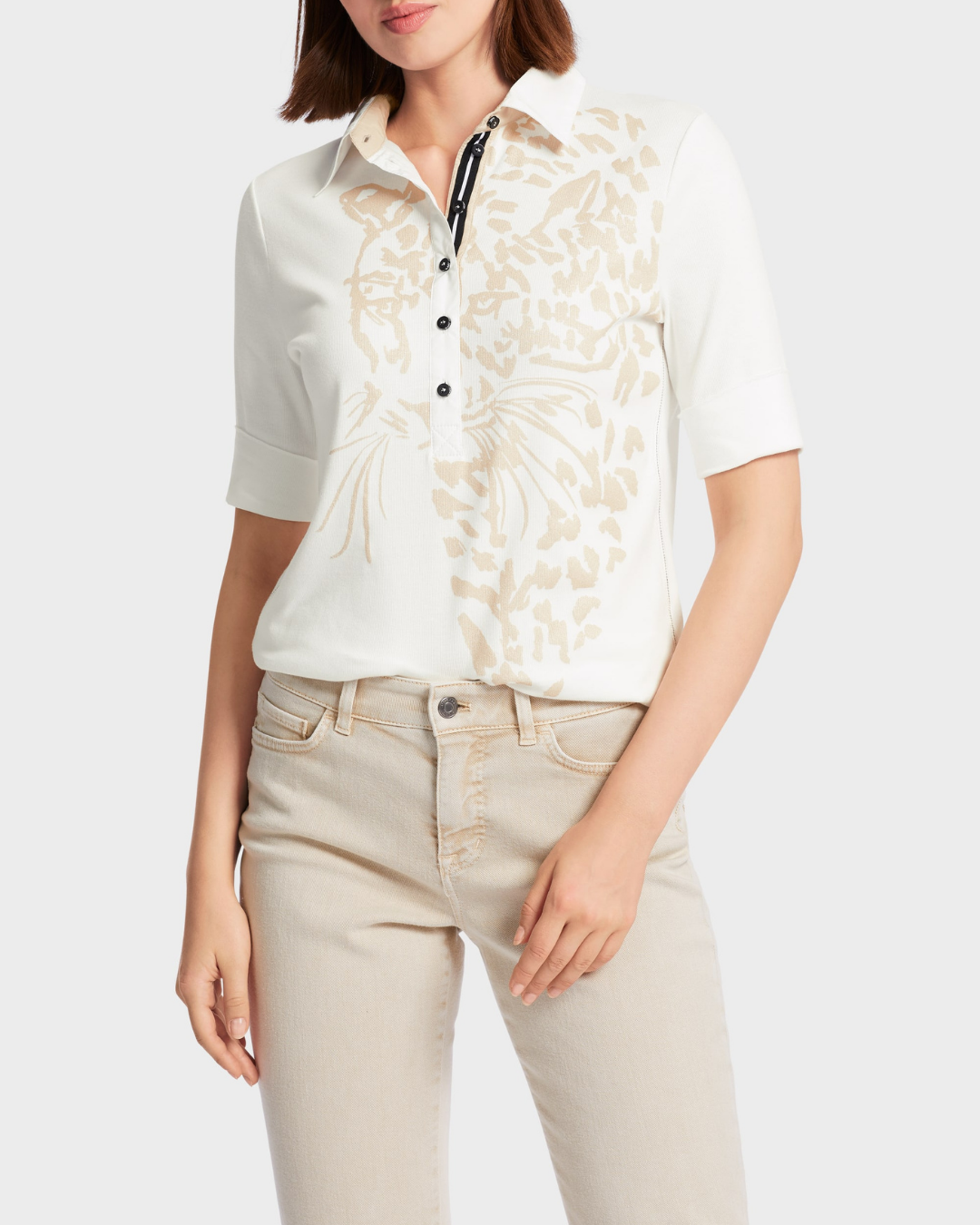 Polo shirt with motif print
