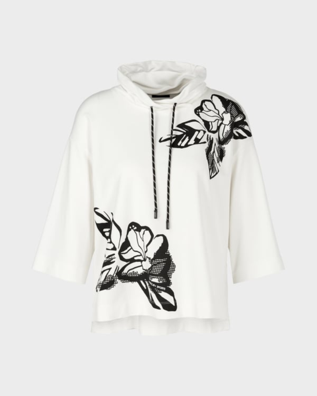 Sweatshirt with ¾ sleeves and front print