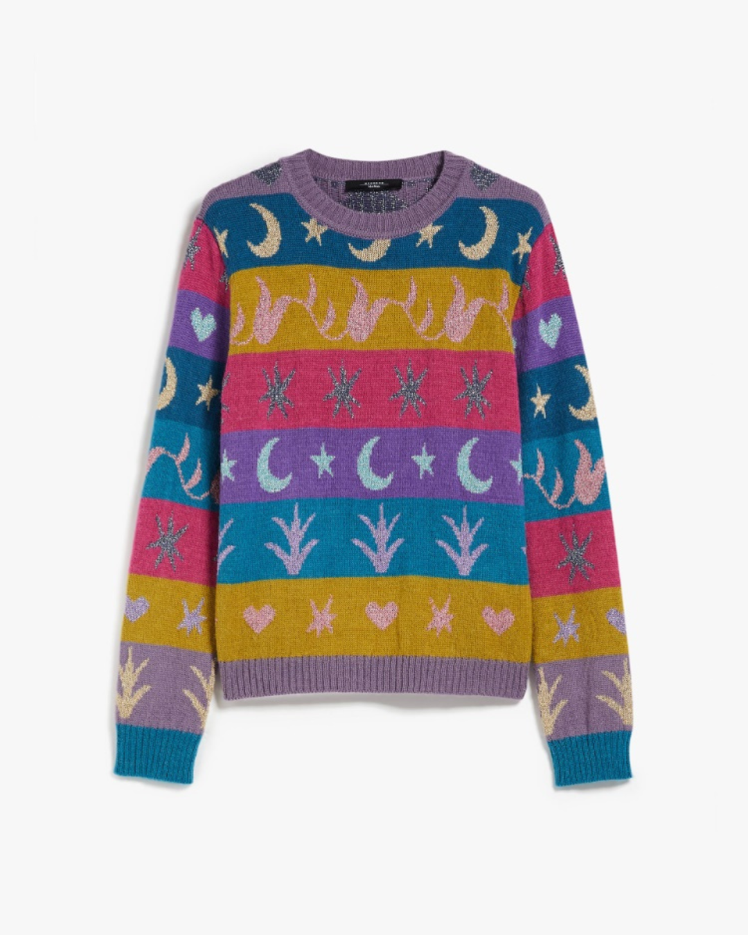 Jacquard-knit Alpaca, Wool And Lurex Sweater
