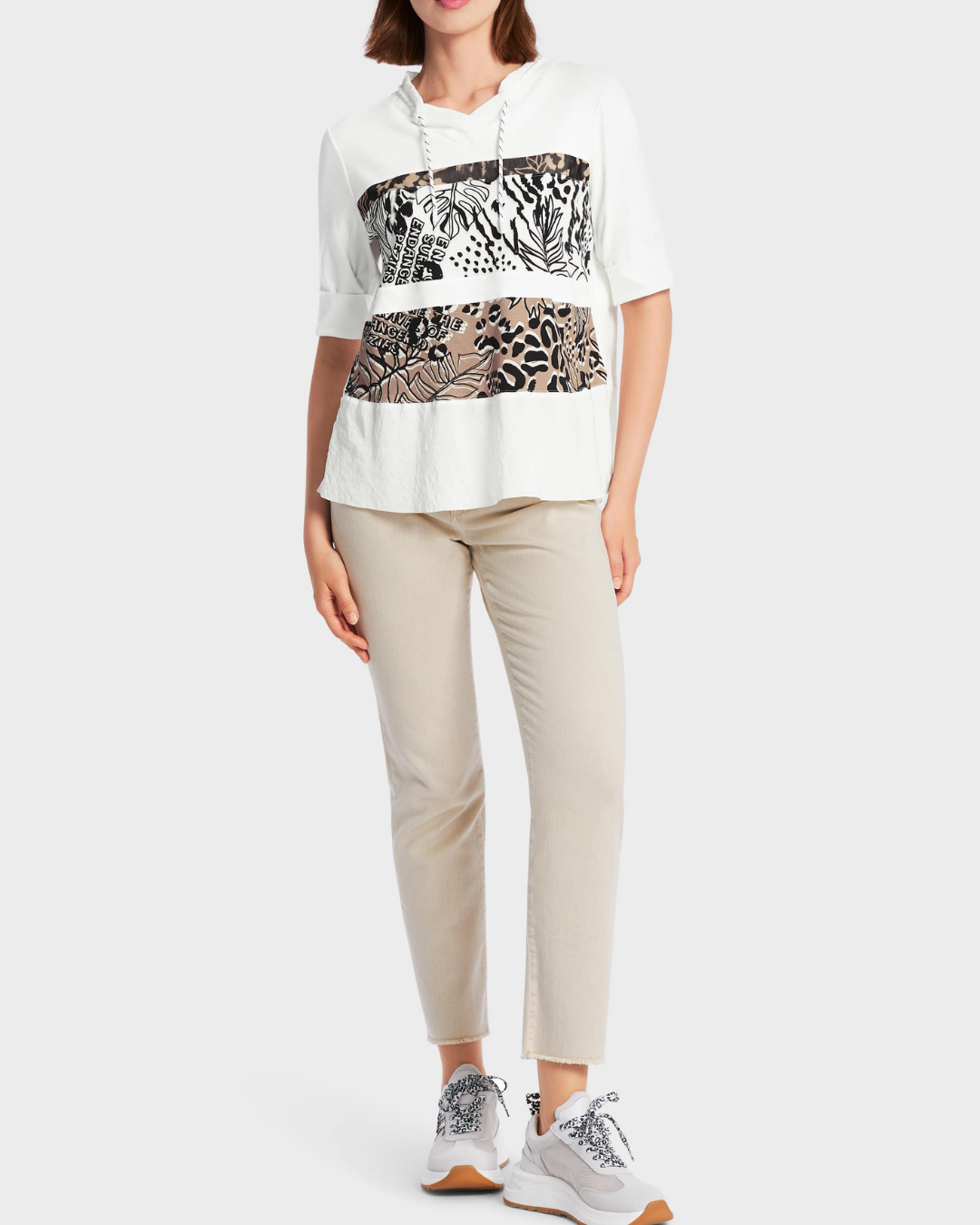 Blouse with flounce - off-white