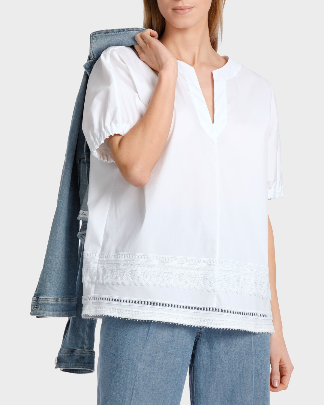 Wide Blouse With Lace Details