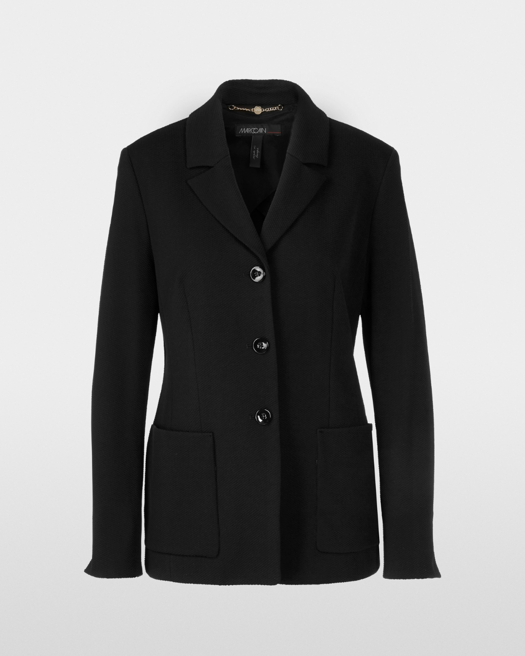 Blazer with structured outer material