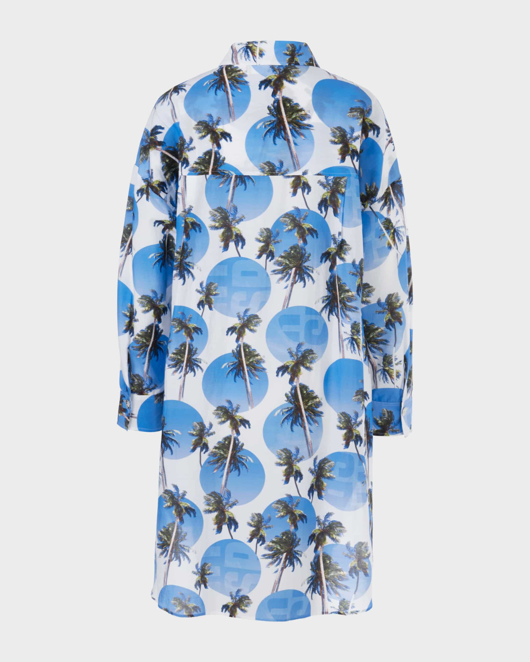 Shirt Dress With Palm Print