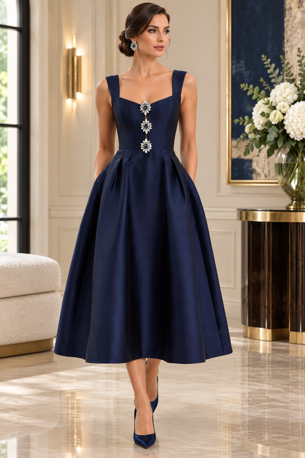 REBECCA VALLANCE WINDEMERE MIDI DRESS