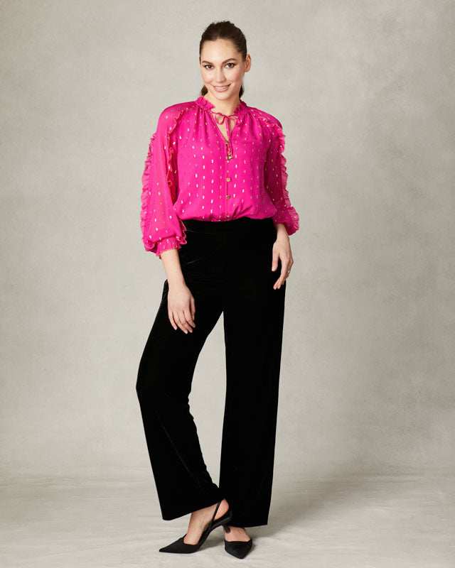 Fee G Abby-frill sleeve blouse