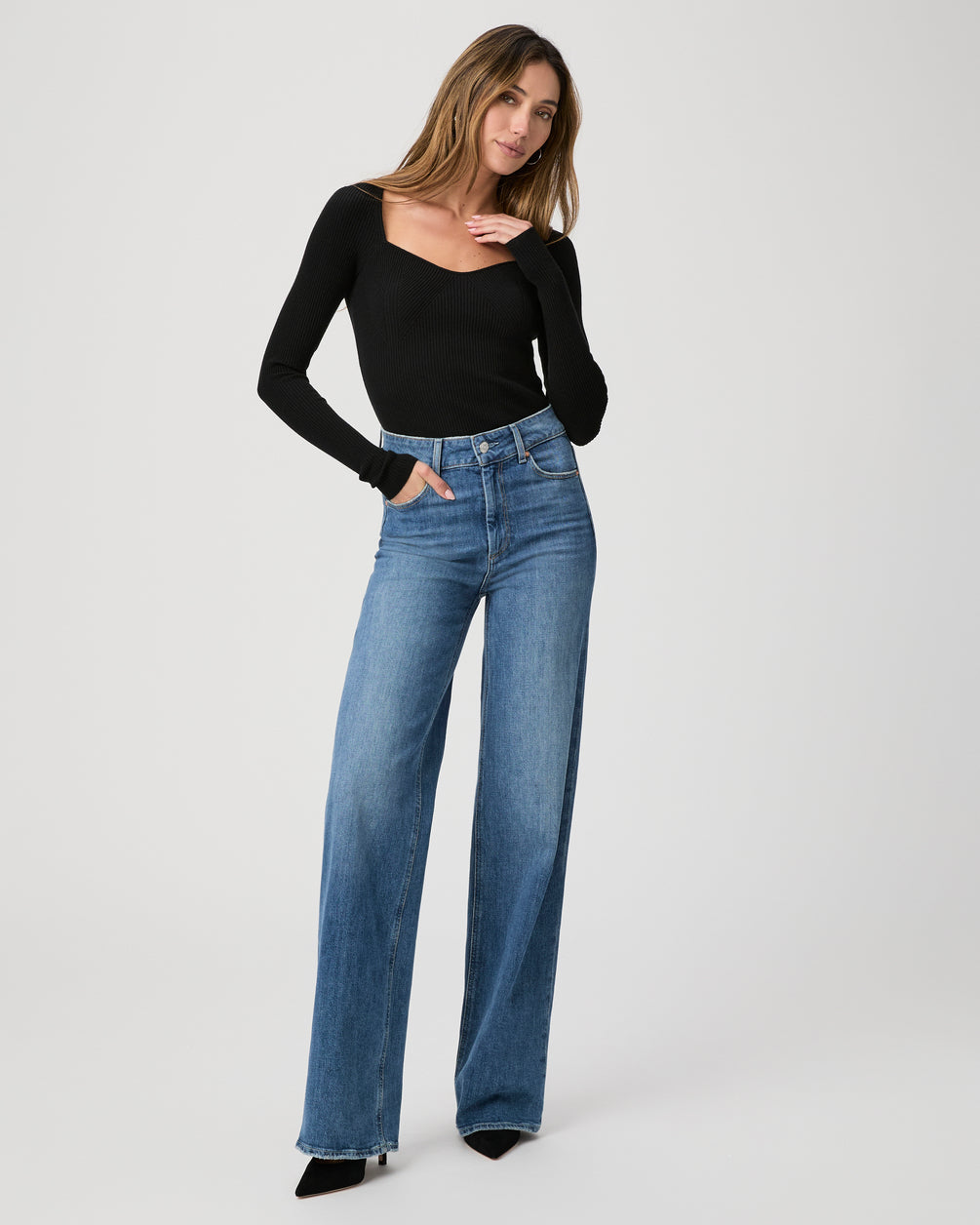 Paige Jeans- Sasha High Rise Wide leg Jean