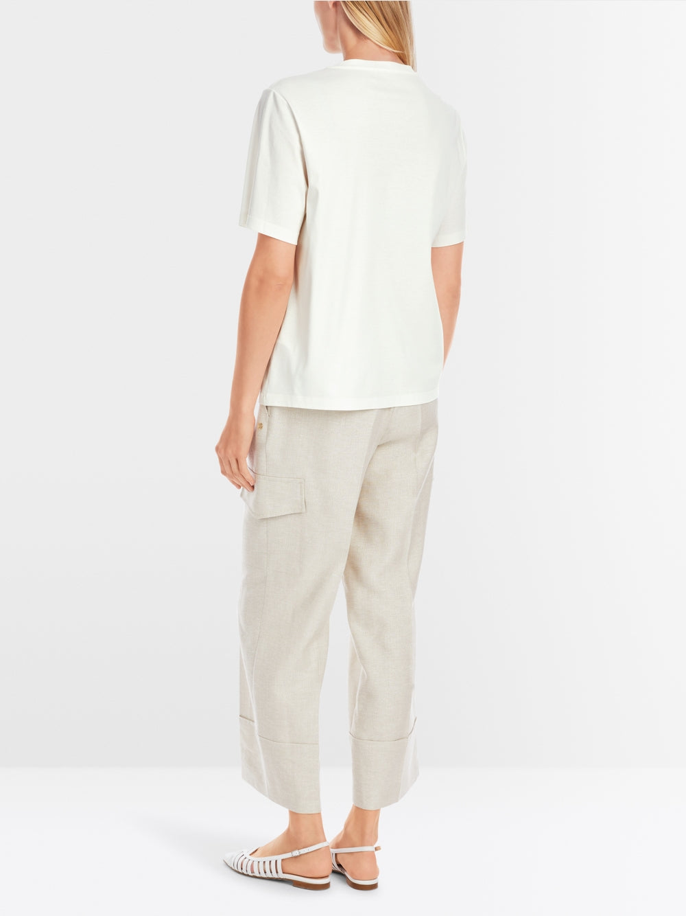 MarcCain Embroidered T-shirt in pure cotton