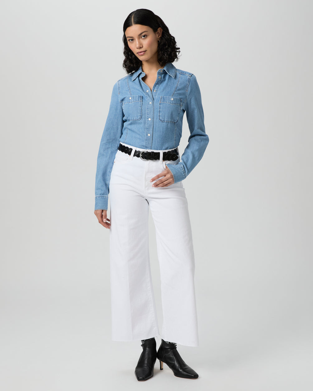 Paige Jeans- Anessa Ankle Wide Leg White Jean