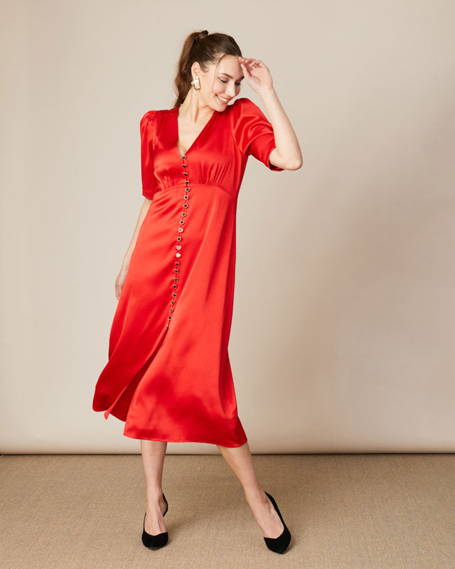Fee G Evelyn-long dress with buttons