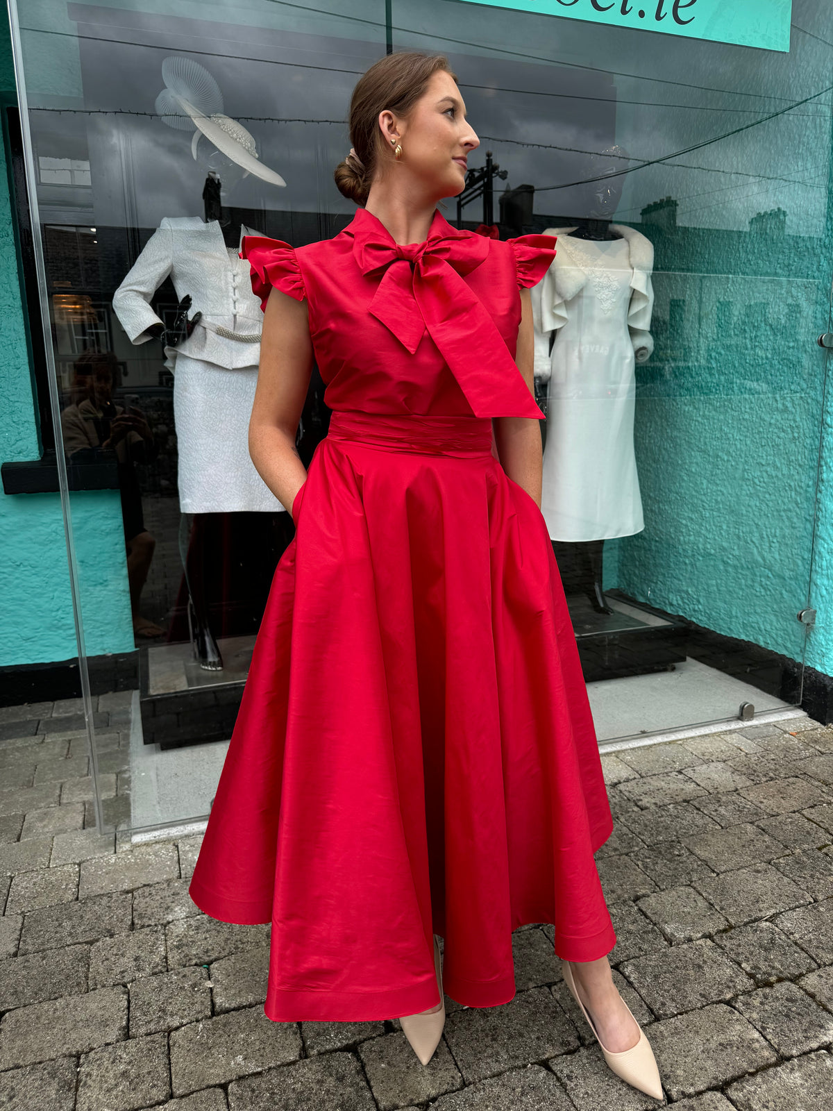 Andtate Coco Taffeta Poppy Red Skirt.