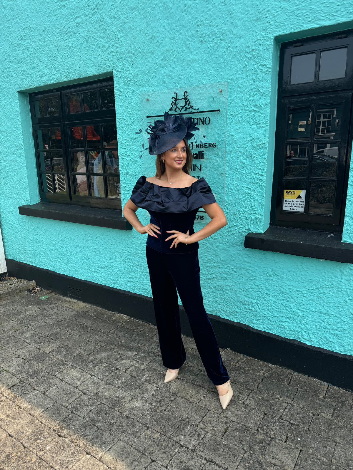 FeeG Navy Velvet Two Piece