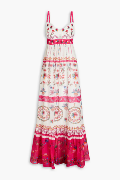 Saloni Shell Mosaic Linen Dress