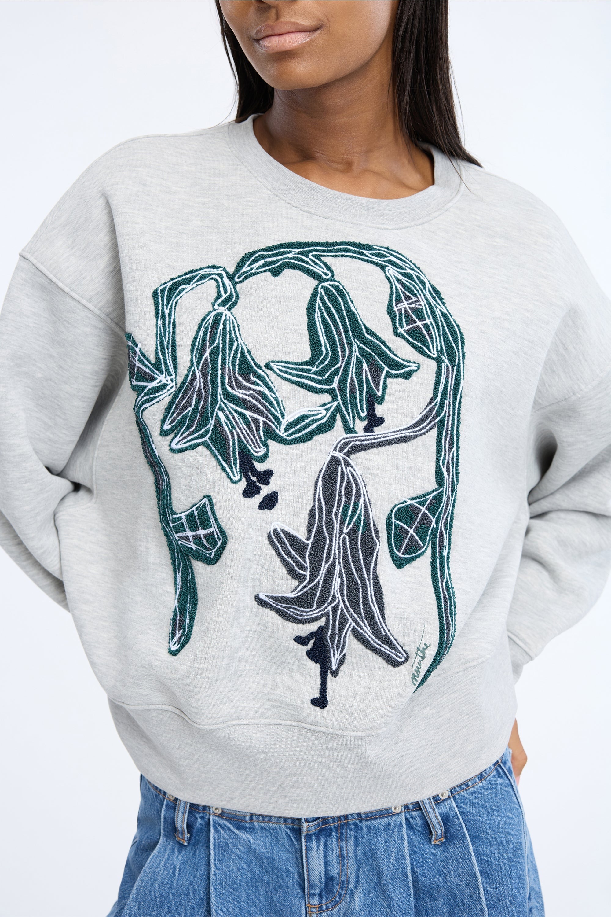 MUNTHE NAKOA LIGHT GREY SWEATSHIRT