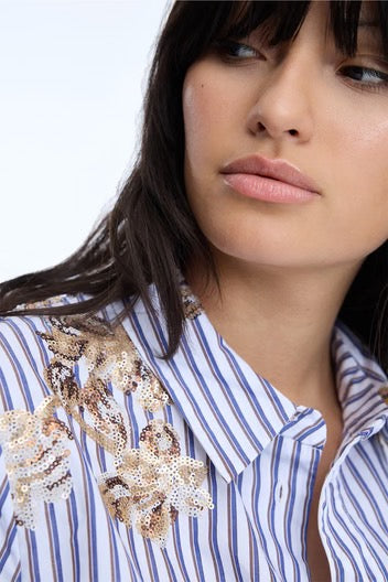 MUNTHE NURIANA STRIPE WHITE SHIRT