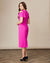 Fee G Phoebe-bow shoulder beaded dress