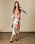 Fee G Poppy-printed long dress