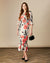 Fee G Poppy-printed long dress