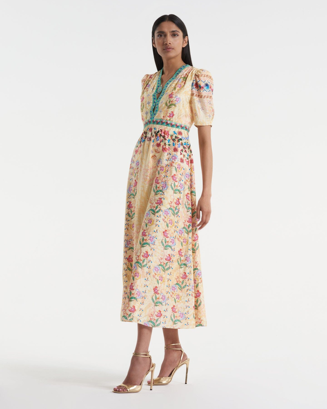 Tabitha Dress In Floral Oyster