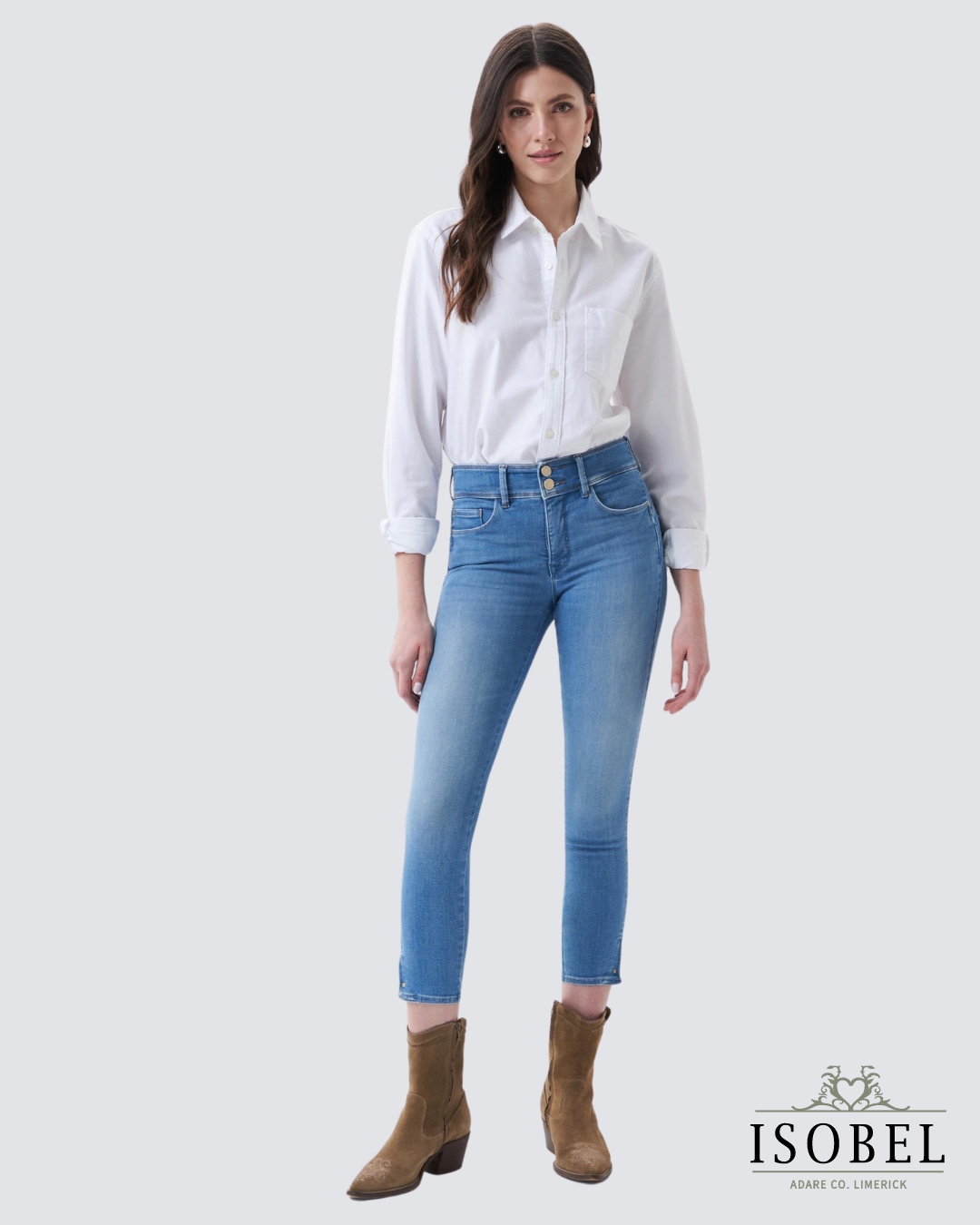 Cropped Skinny Push In Secret Jeans With Detail On The Hem