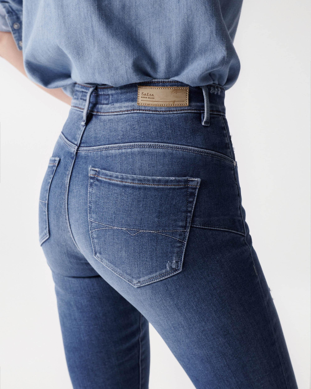Skinny push in secret jeans with wash details