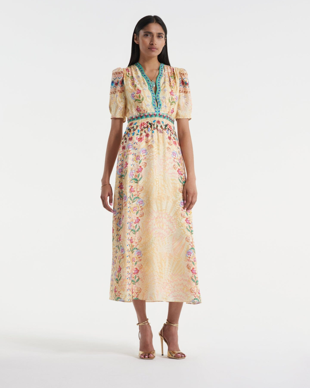 Tabitha Dress In Floral Oyster