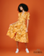 Marigold Paisley Buds Erica Cotton Midi Dress